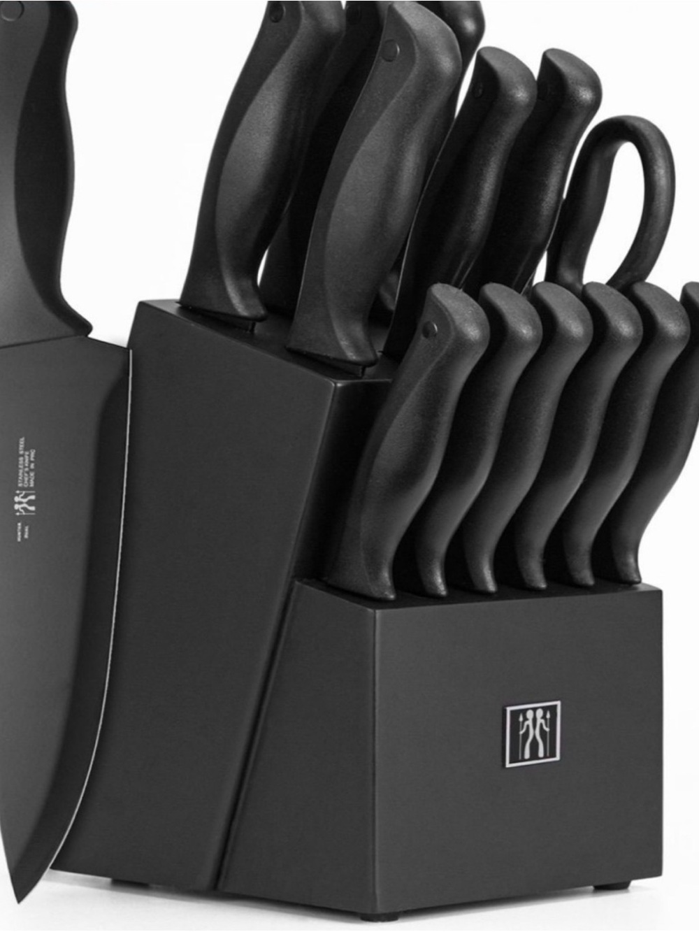 Hunter Black Knife Block Set with Matching Black Handles